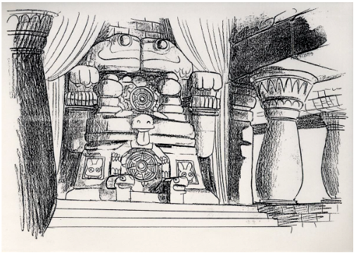 Background sketch for Unico and the Kingdom of the Sun.